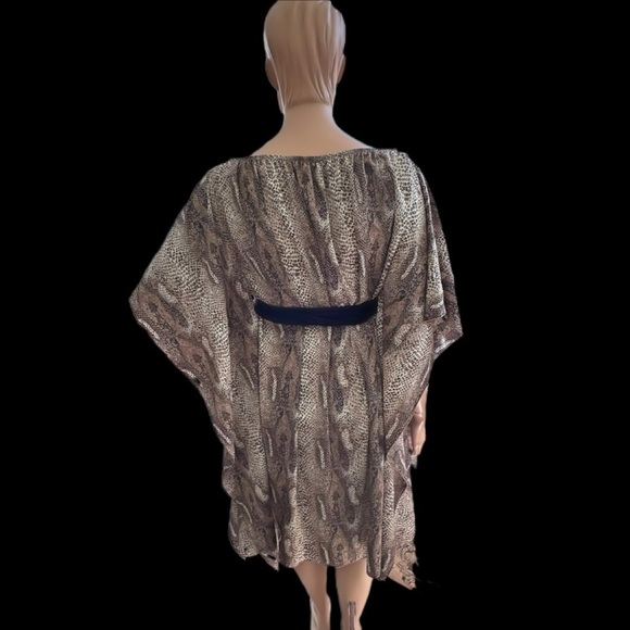 Igigi Kaftan Caftan Size 18/20 Neutral Brown Beige Snakeskin Print Midi Sash NWT - Picture 8 of 15